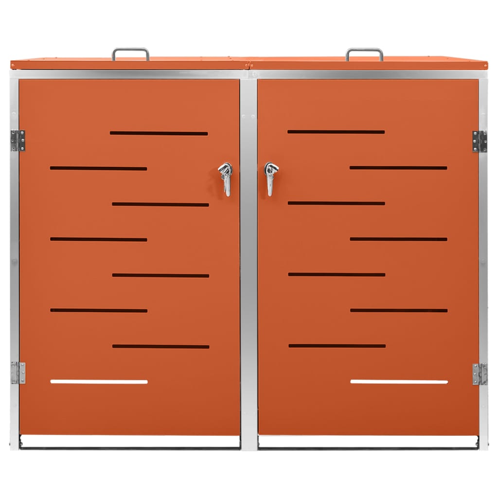 Waste Bin Enclosure for 2 Bins 138x77.5x112.5 cm Stainless Steel