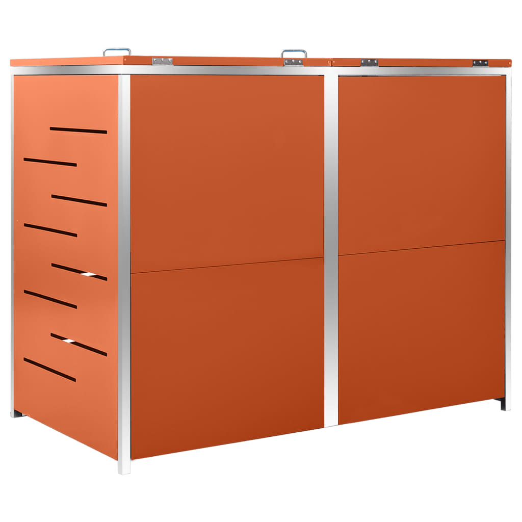 Waste Bin Enclosure for 2 Bins 138x77.5x112.5 cm Stainless Steel
