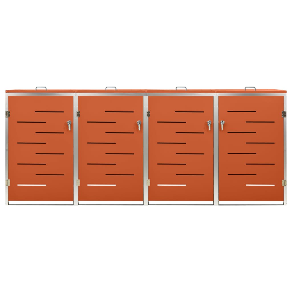 Abri-poubelle pour 4 poubelles 276,5x77,5x112,5 cm Inox