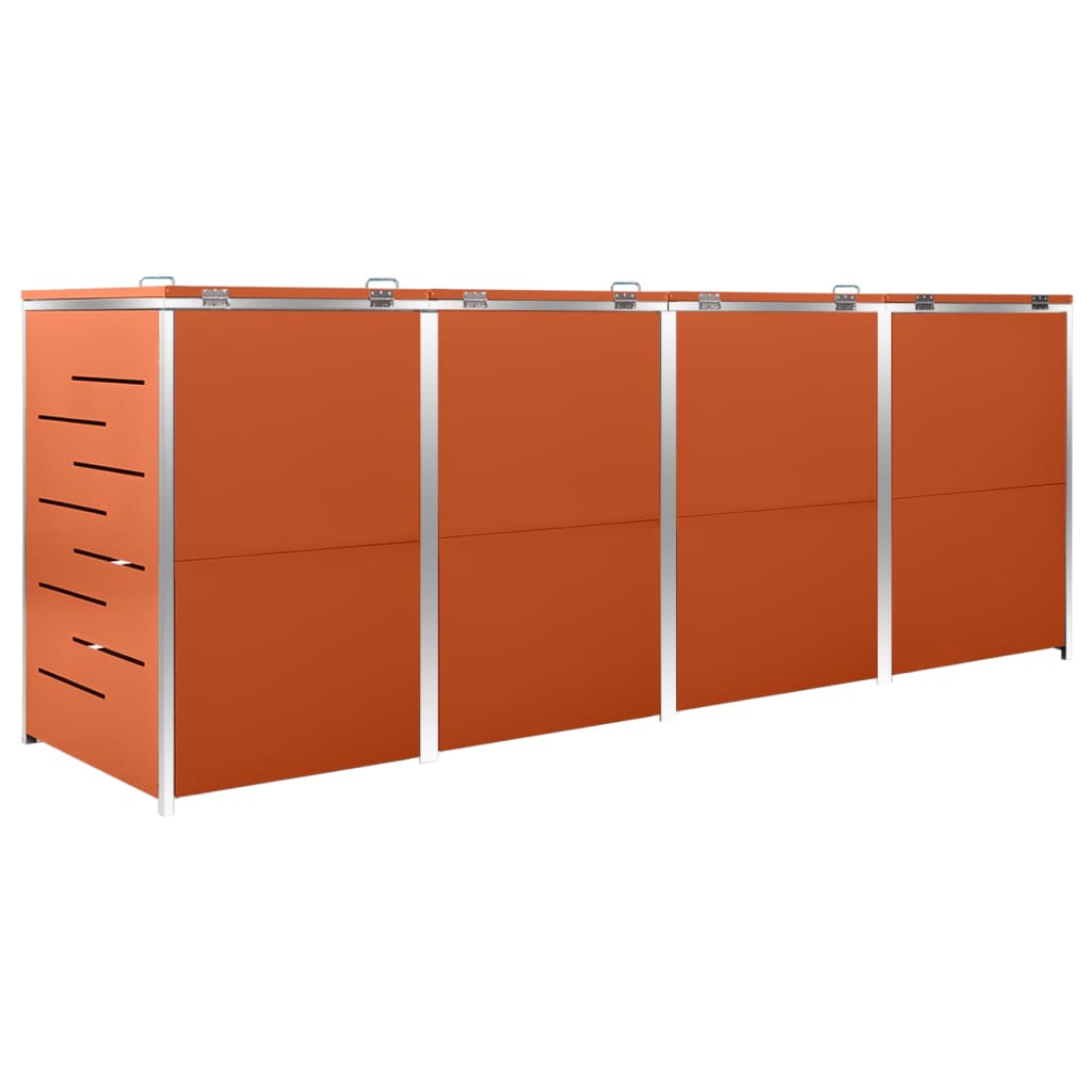 Abri-poubelle pour 4 poubelles 276,5x77,5x112,5 cm Inox