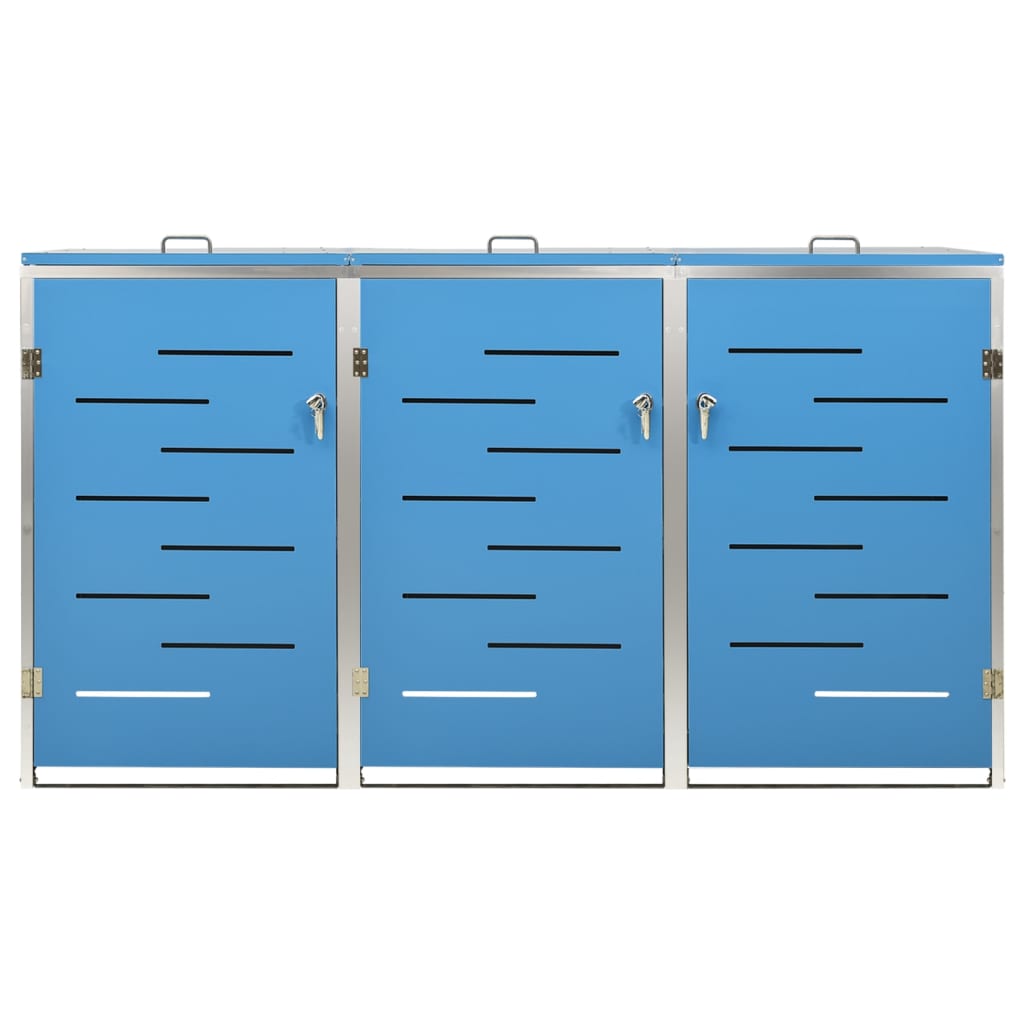 Garbage Can Enclosure for 3 Bins 207x77.5x112.5 cm Stainless Steel
