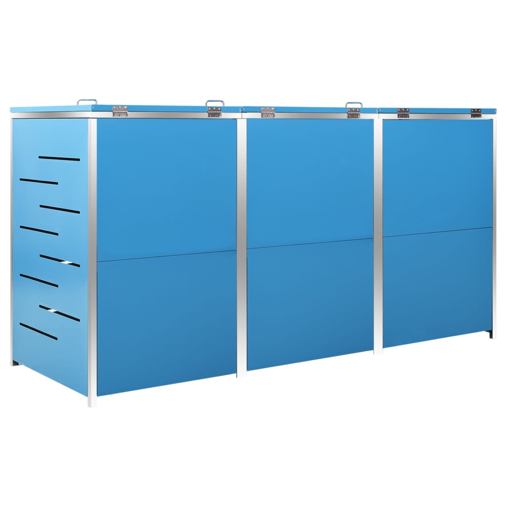 Garbage Can Enclosure for 3 Bins 207x77.5x112.5 cm Stainless Steel