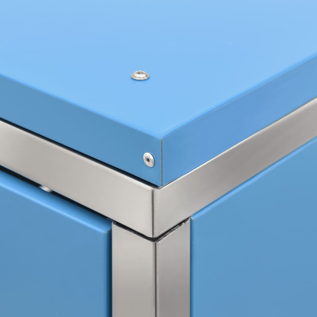 Garbage Can Enclosure for 3 Bins 207x77.5x112.5 cm Stainless Steel