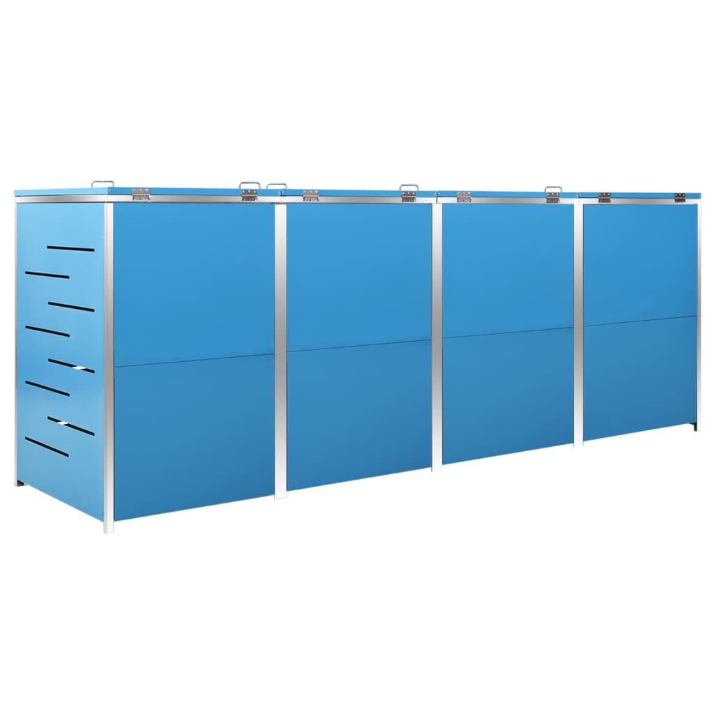 Abri poubelles pour 4 poubelles 276,5x77,5x112,5 cm acier inoxydable