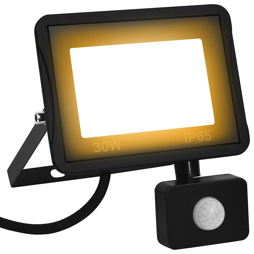 LED Floodlight with Sensor 30 W Warm White