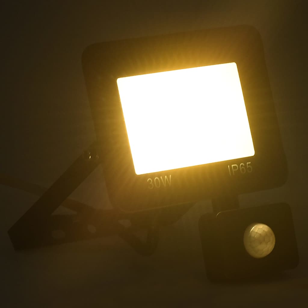 LED Floodlight with Sensor 30 W Warm White