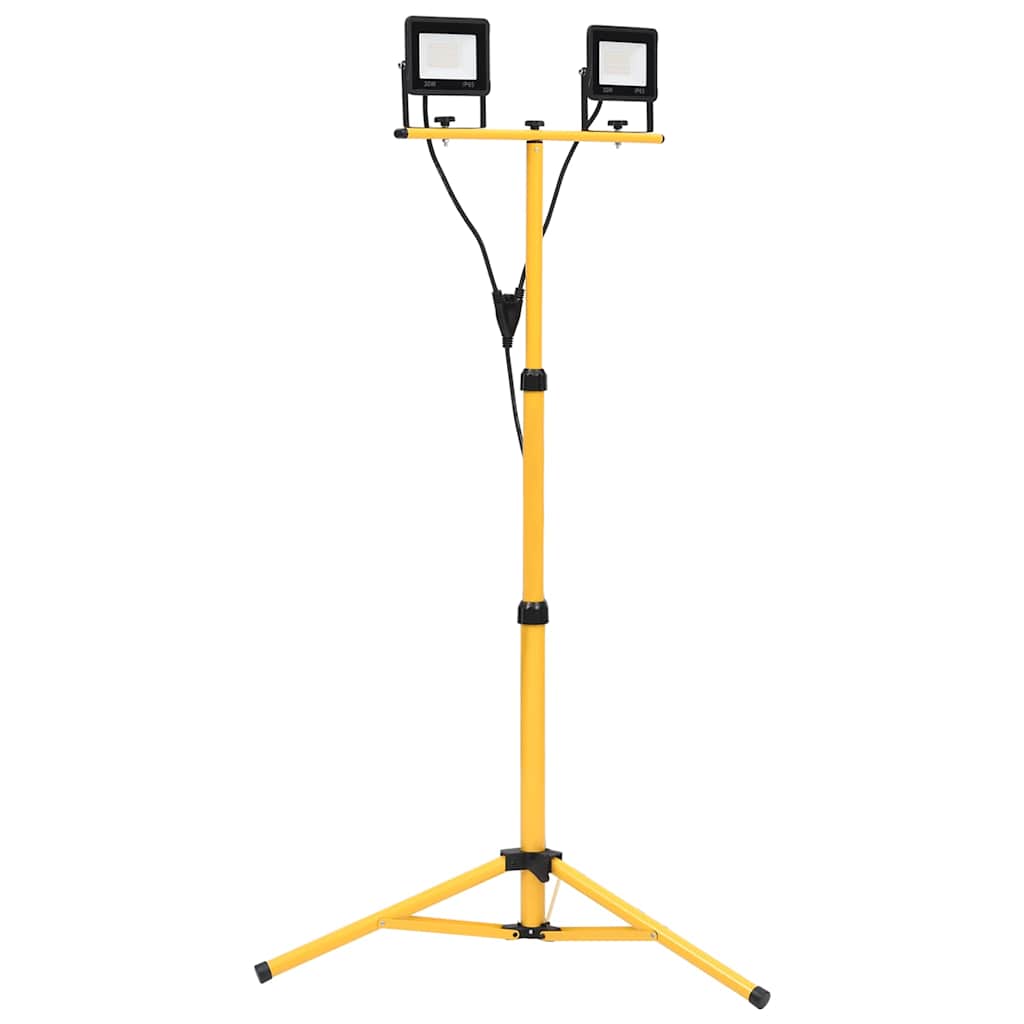 LED Floodlight with Tripod 2x30 W Warm White
