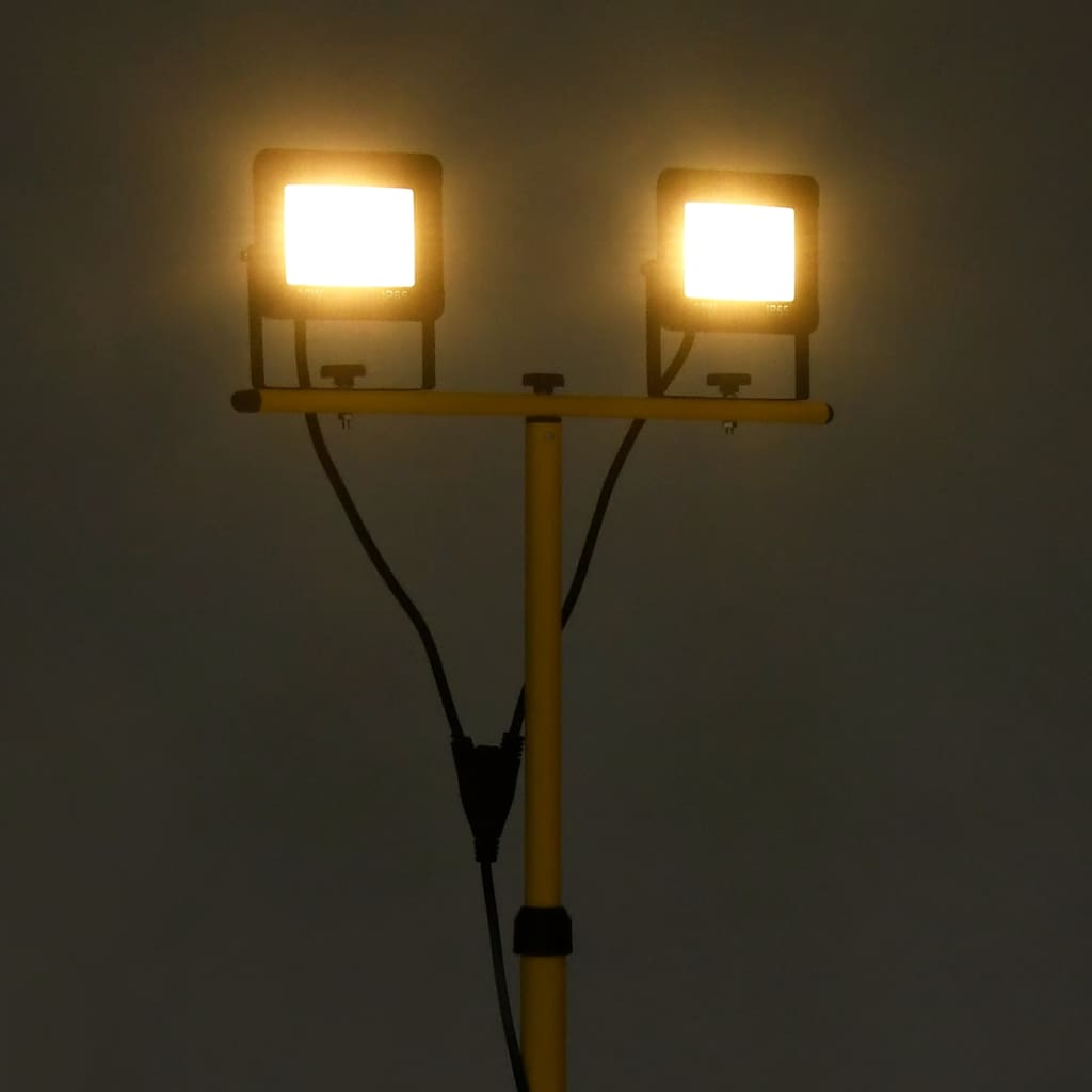 LED Floodlight with Tripod 2x30 W Warm White