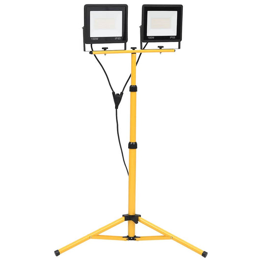 LED-Fluter mit Stativ 2x100 W Warmweiß