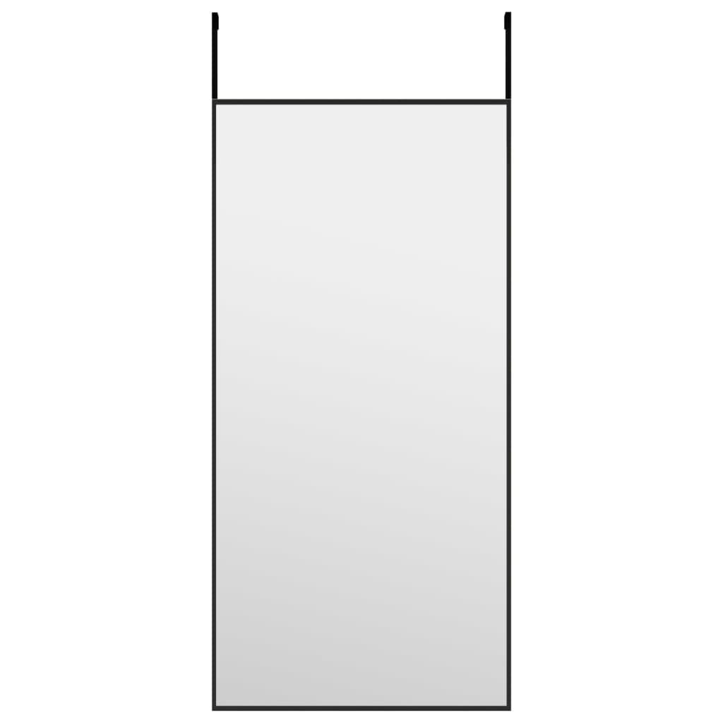 Türspiegel Schwarz 30x60 cm Glas und Aluminium