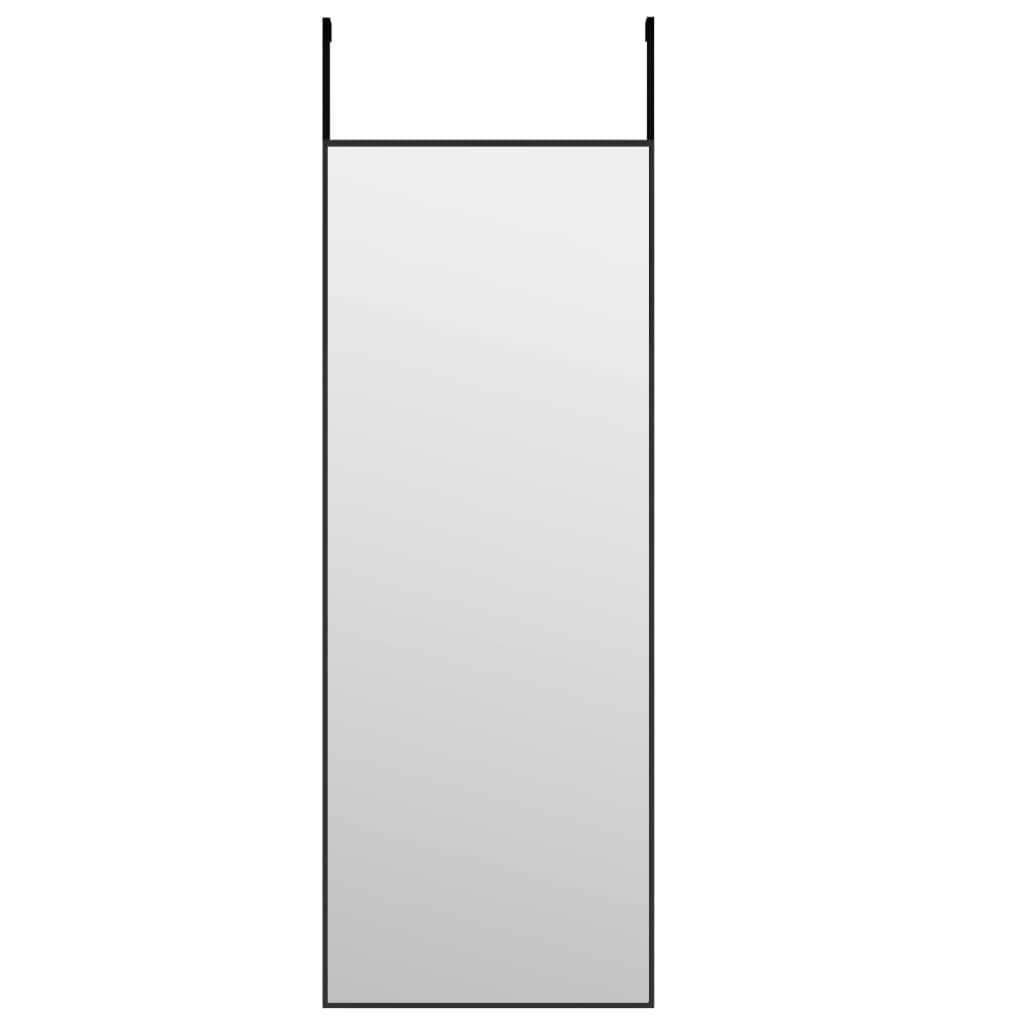 Türspiegel Schwarz 30x80 cm Glas und Aluminium