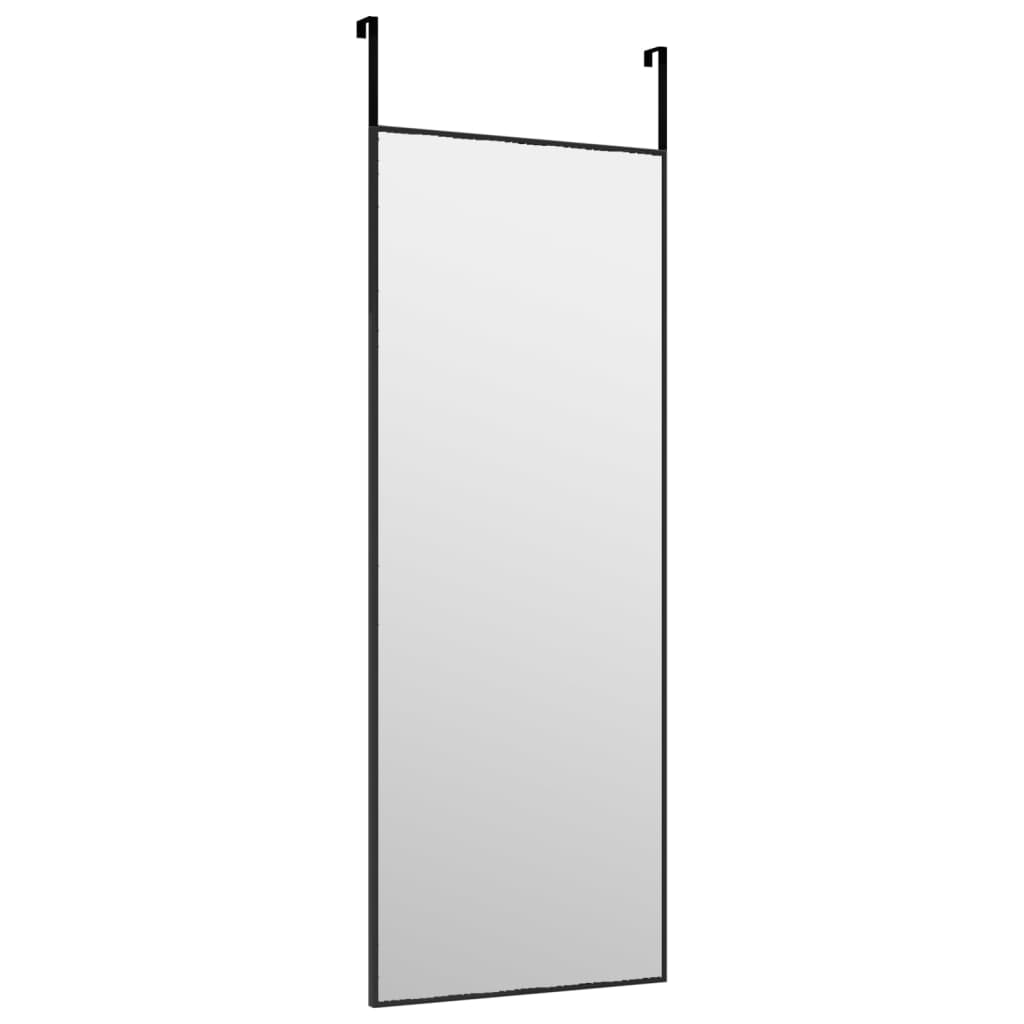 Türspiegel Schwarz 30x80 cm Glas und Aluminium