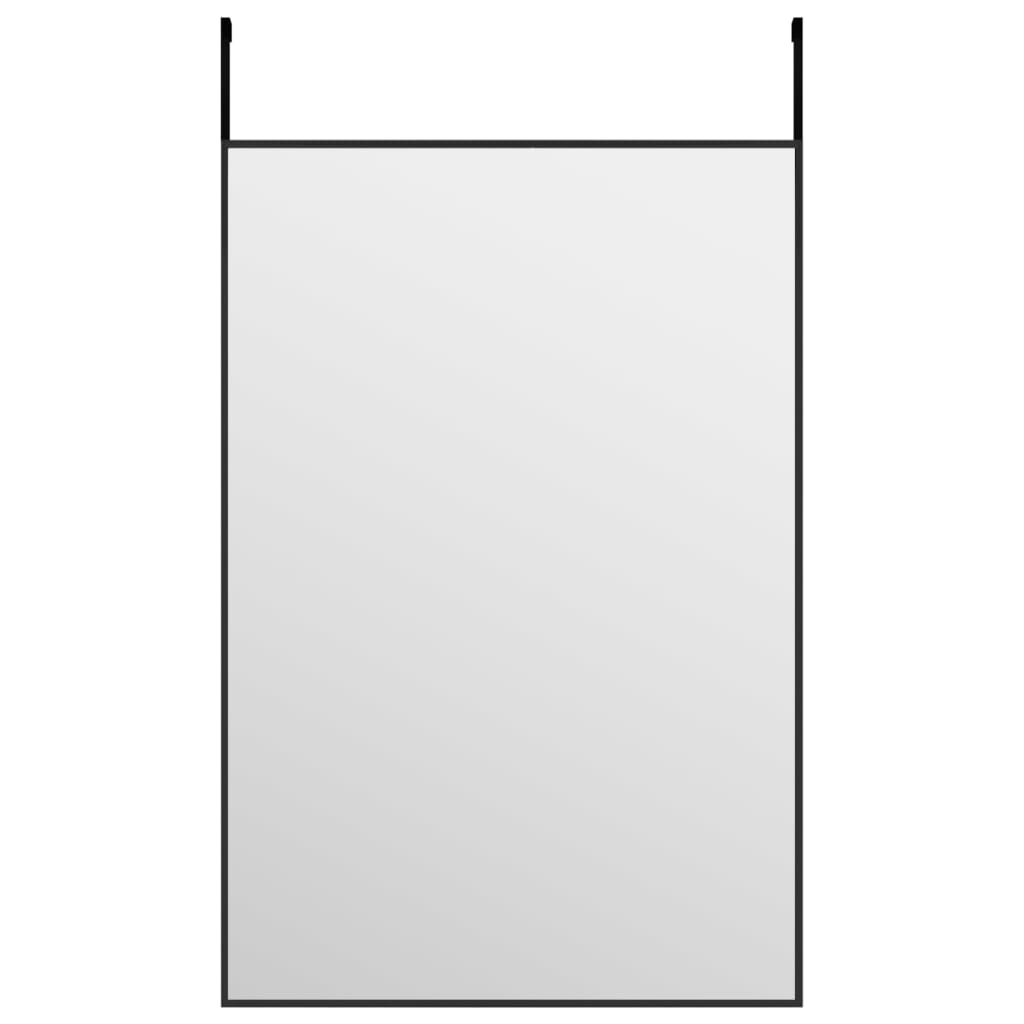 Door Mirror Black 40x60 cm Glass and Aluminum