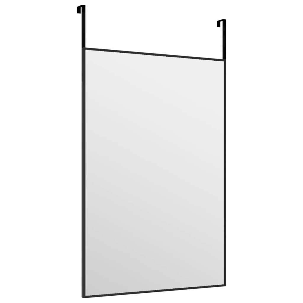 Door Mirror Black 40x60 cm Glass and Aluminum