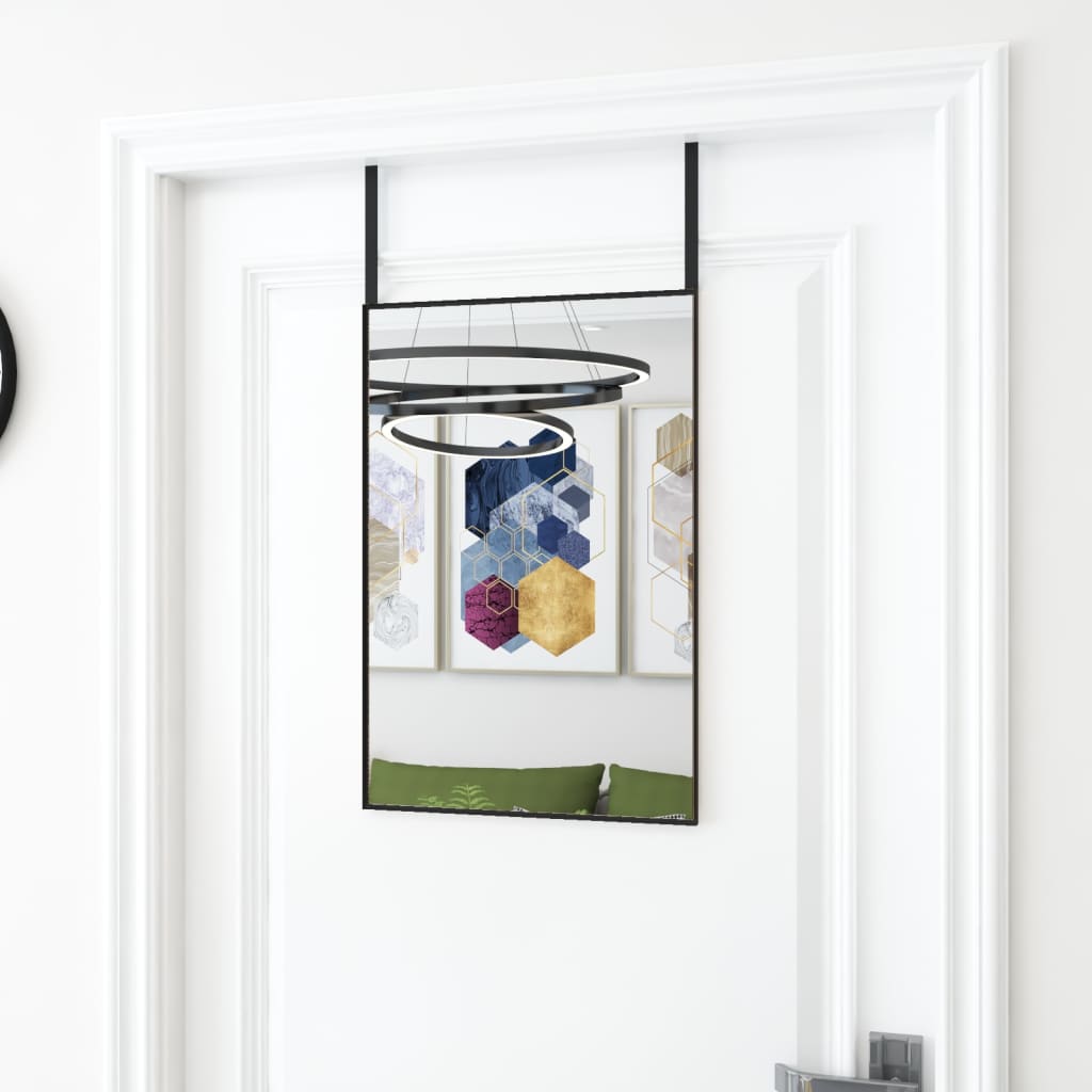 Door Mirror Black 40x60 cm Glass and Aluminum