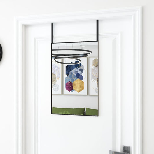 Door Mirror Black 40x60 cm Glass and Aluminum