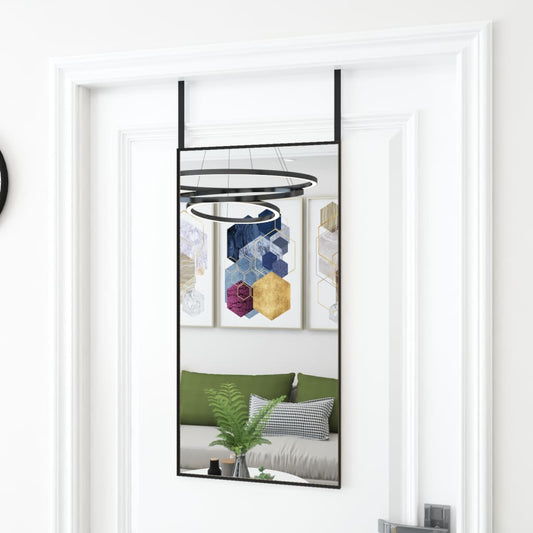 Door Mirror Black 40x80 cm Glass and Aluminum