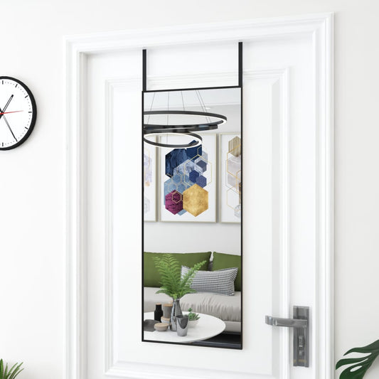 Door Mirror Black 40x100 cm Glass and Aluminum