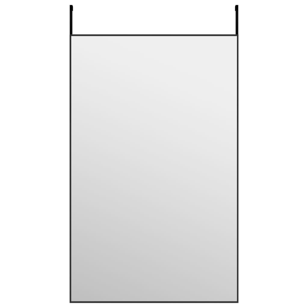 Türspiegel Schwarz 50x80 cm Glas und Aluminium