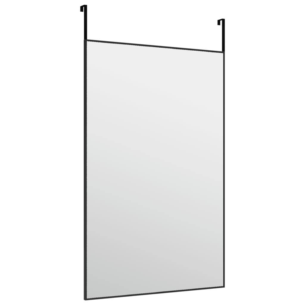 Türspiegel Schwarz 50x80 cm Glas und Aluminium
