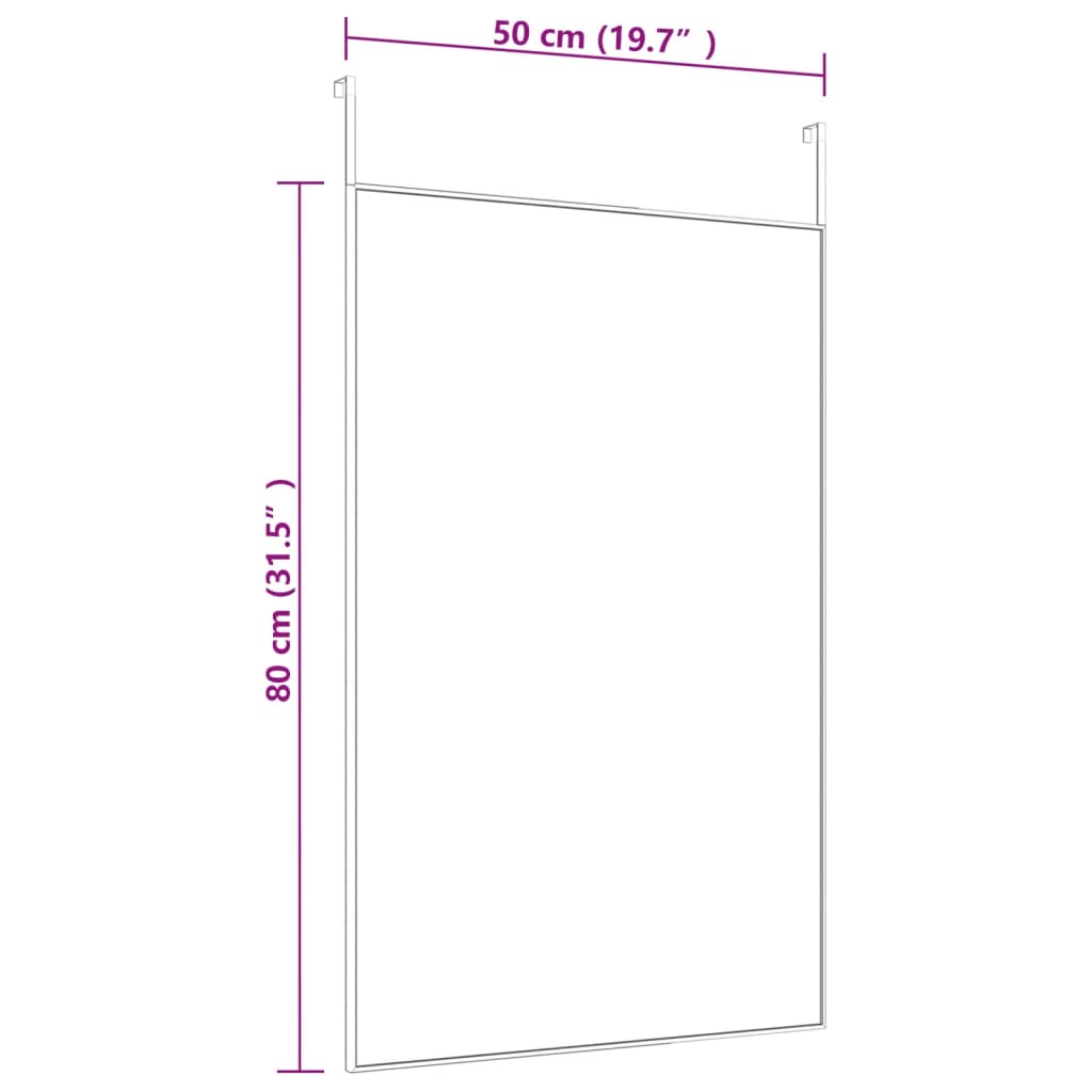 Türspiegel Schwarz 50x80 cm Glas und Aluminium