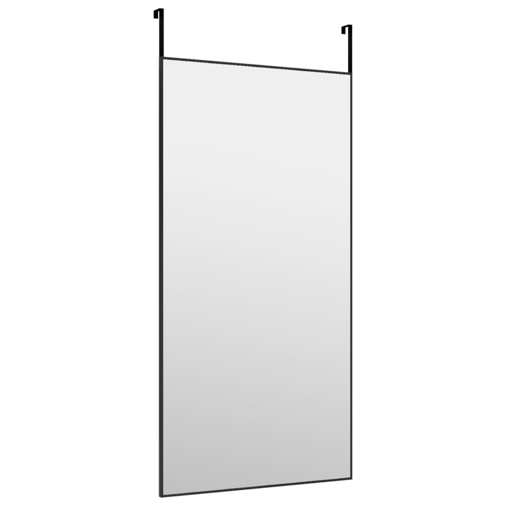 Door Mirror Black 50x100 cm Glass and Aluminum