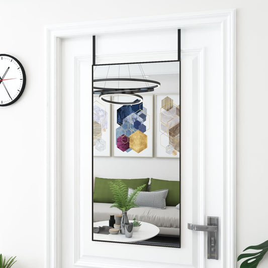 Door Mirror Black 50x100 cm Glass and Aluminum