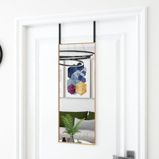Door Mirror Golden 30x80 cm Glass and Aluminum