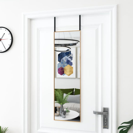 Door Mirror Gold 30x100 cm Glass and Aluminum
