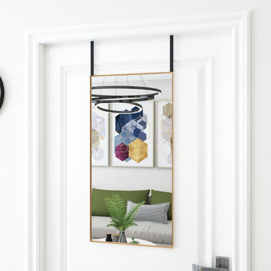 Golden Door Mirror 40x80 cm Glass and Aluminum