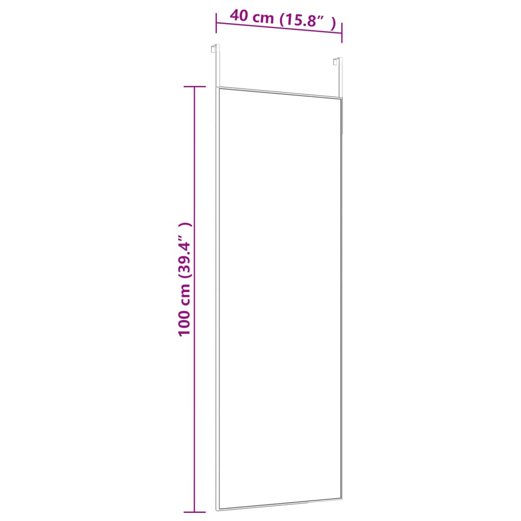 Türspiegel Golden 40x100 cm Glas und Aluminium