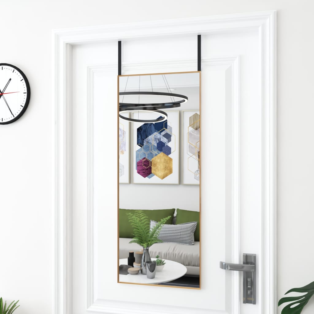 Türspiegel Golden 40x100 cm Glas und Aluminium