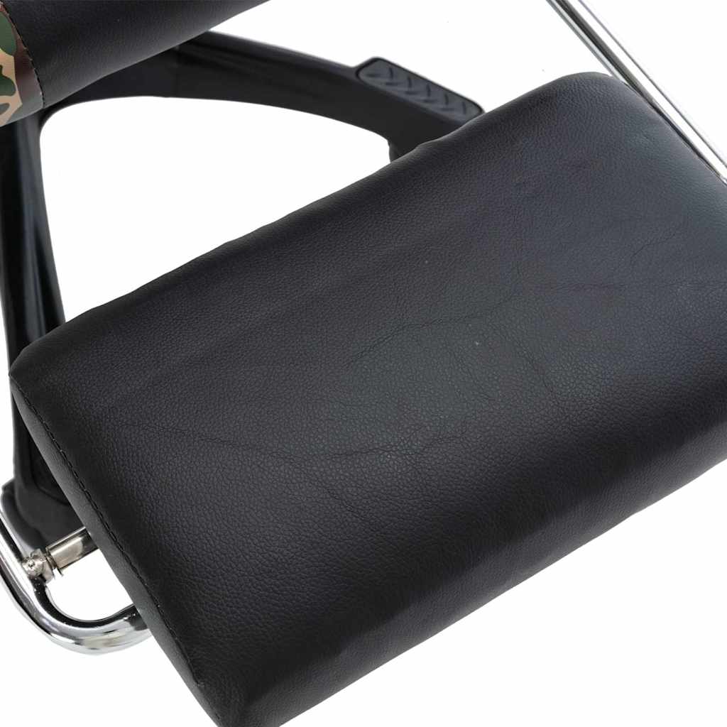 Gaming Chair with Footrest Black and Camouflage Pattern Faux Leather