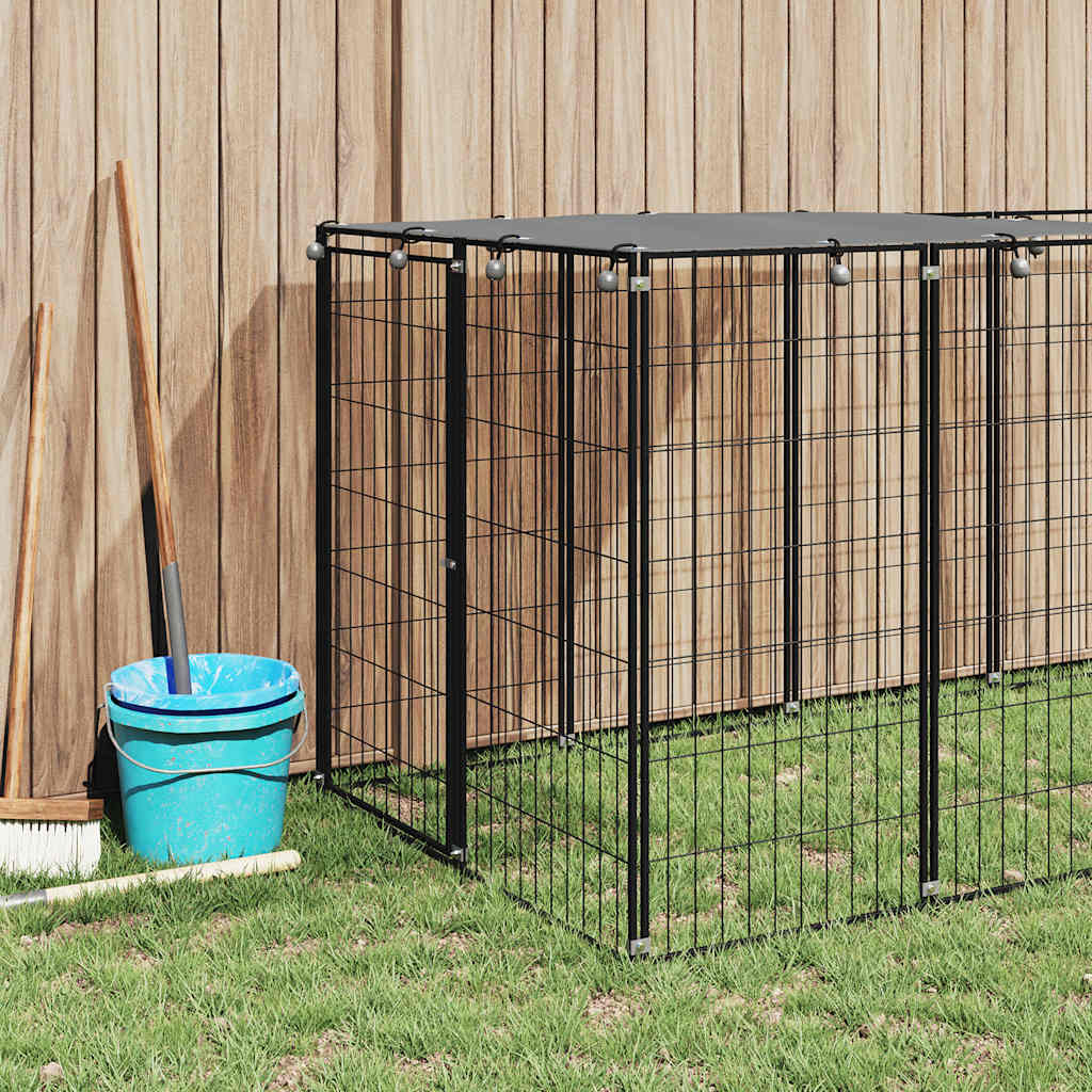 Hundezwinger Schwarz 330x110x110 cm Stahl