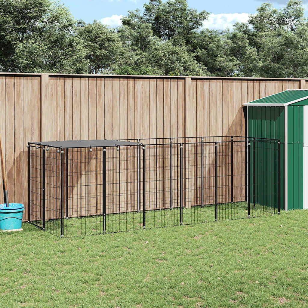 Hundezwinger Schwarz 330x110x110 cm Stahl
