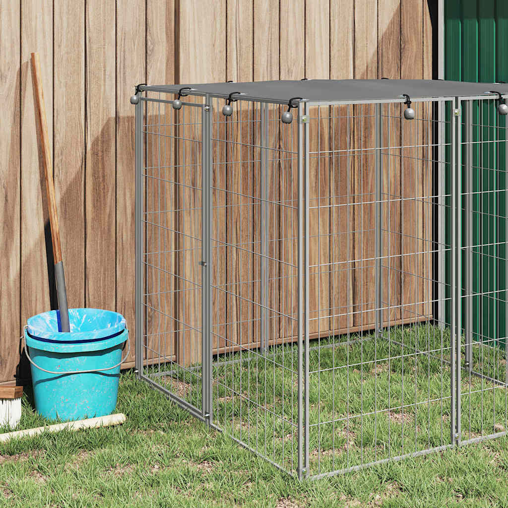Hundezwinger Silbern 110x110x110 cm Stahl