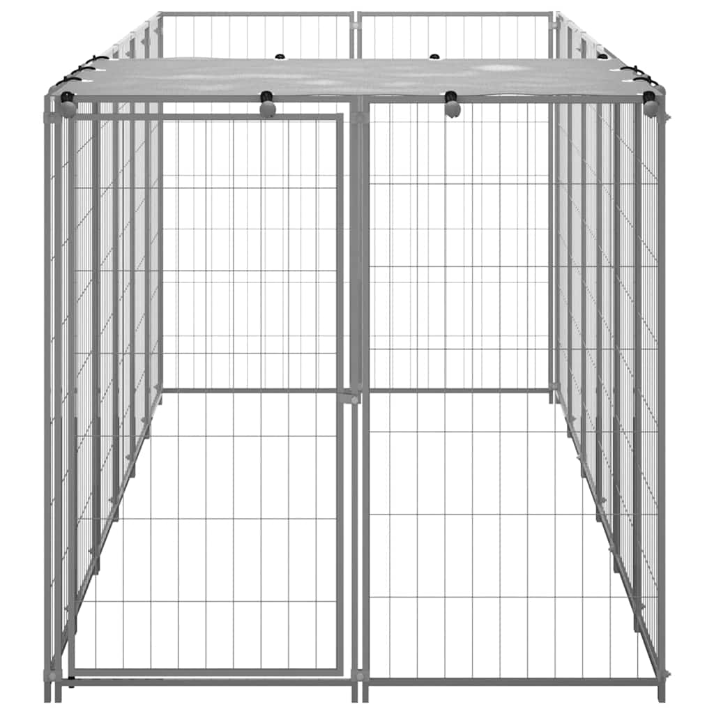 Hundezwinger Silbern 330x110x110 cm Stahl