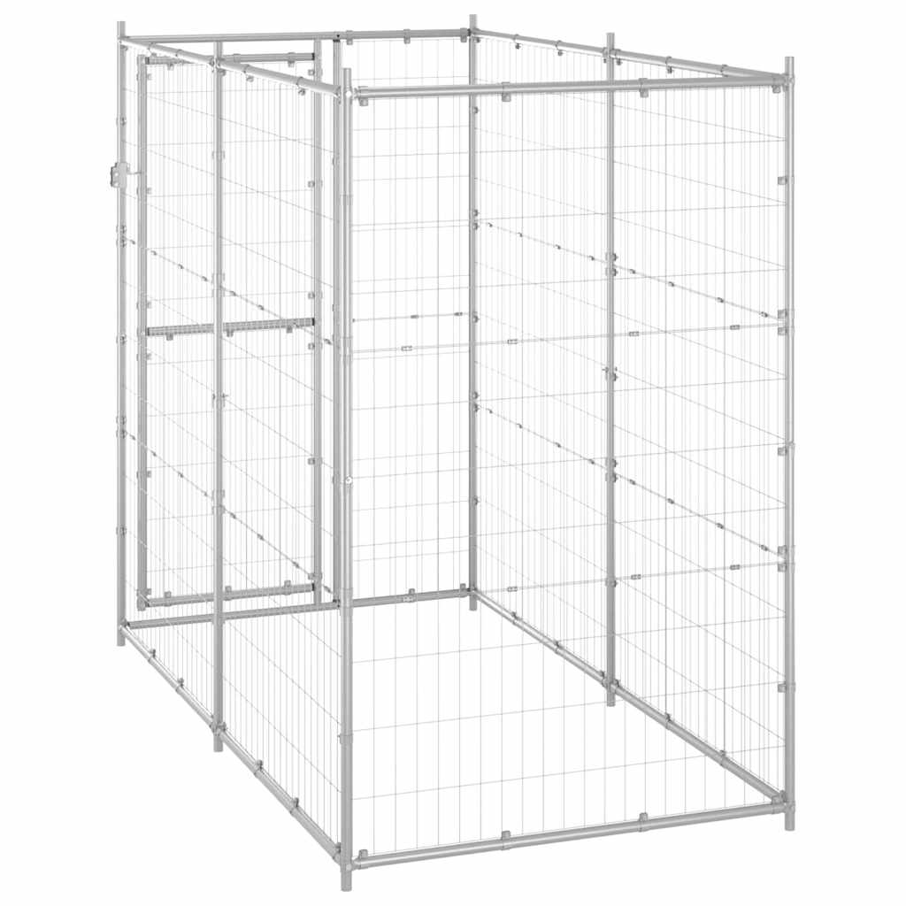 Outdoor-Hundezwinger Verzinkter Stahl 110x220x180 cm