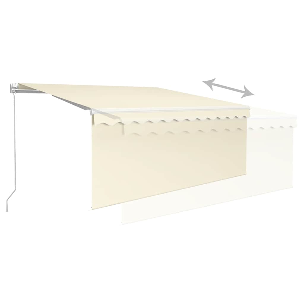 Markise Manuell Einziehbar mit Rollo 3x2,5 m Creme