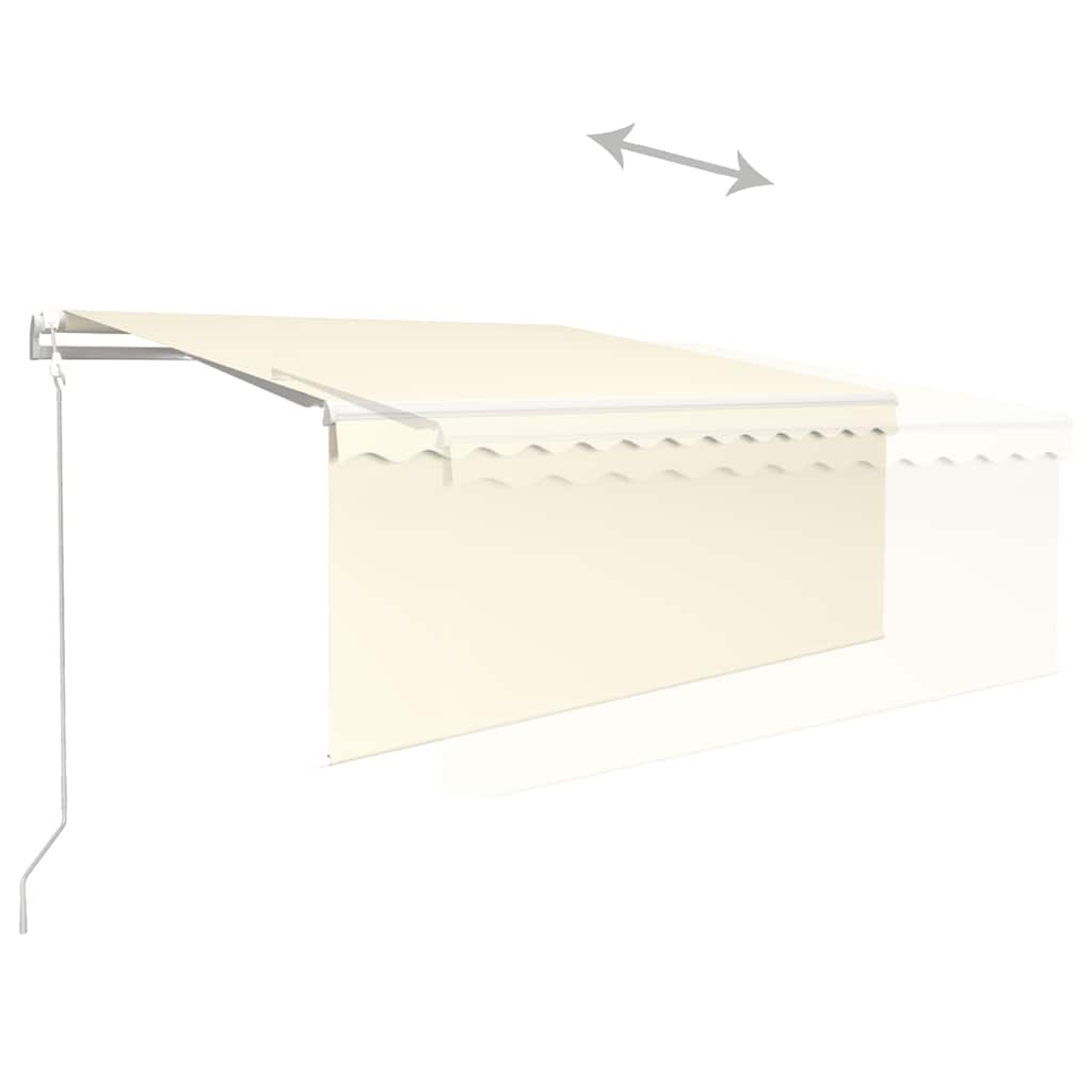 Markise Automatisch Einziehbar mit Volant 3x2,5 m Creme
