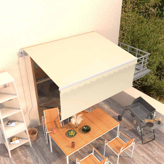 Markise Automatisch Einziehbar mit Volant 3x2,5 m Creme