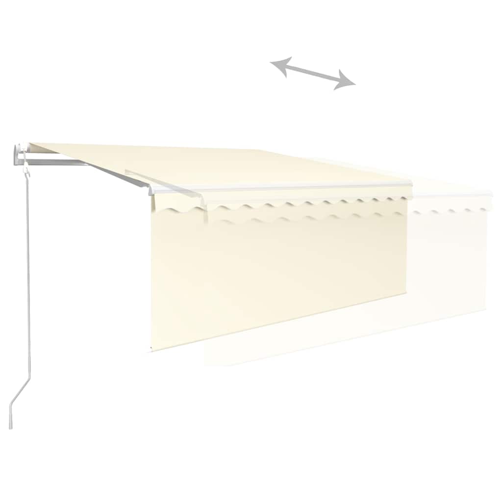 Markise Automatisch mit Rollo LED Windsensor 3x2,5 m Creme