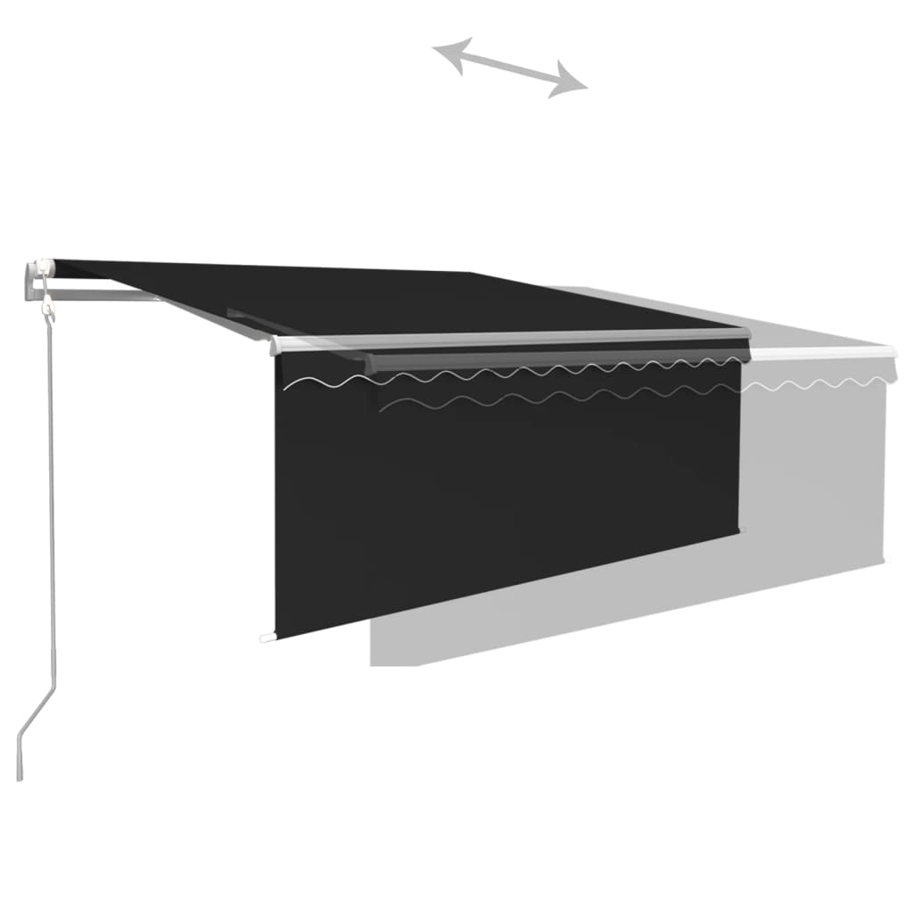 Markise Automatisch mit Rollo LED Windsensor 3x2,5 m Anthrazit