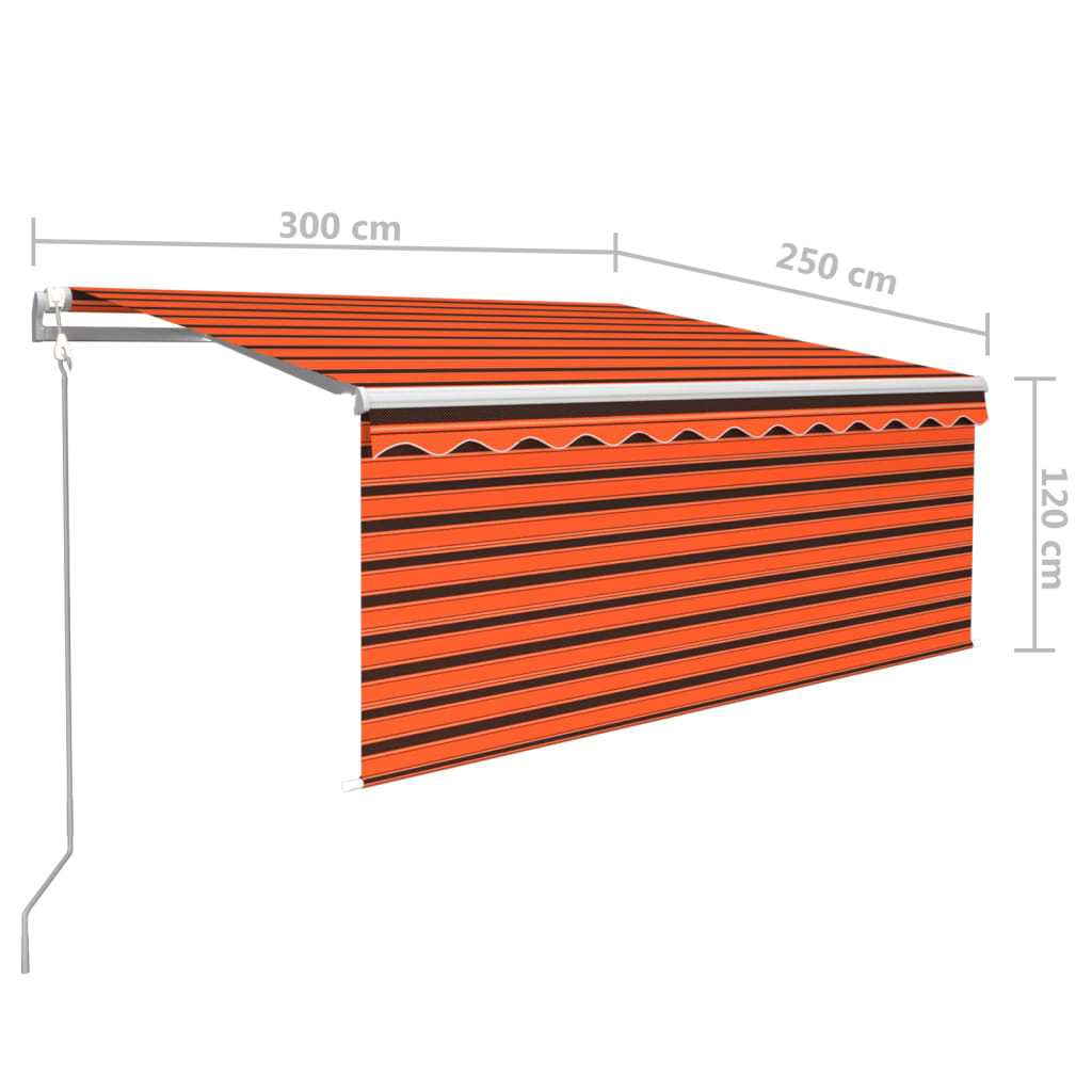 Markise Automatisch mit Rollo LED Windsensor 3x2,5m