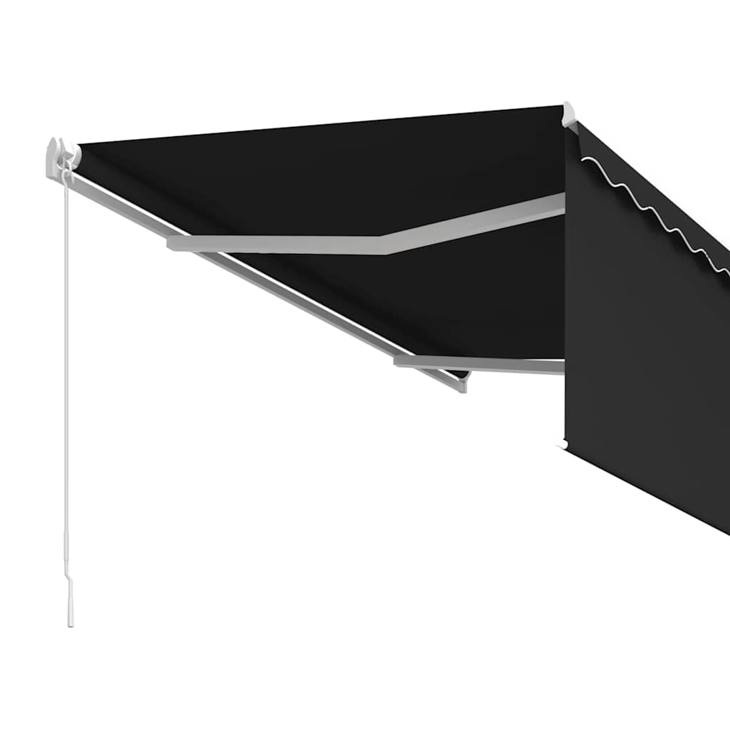 Markise Manuell Einziehbar mit Rollo 3,5x2,5 m Anthrazit
