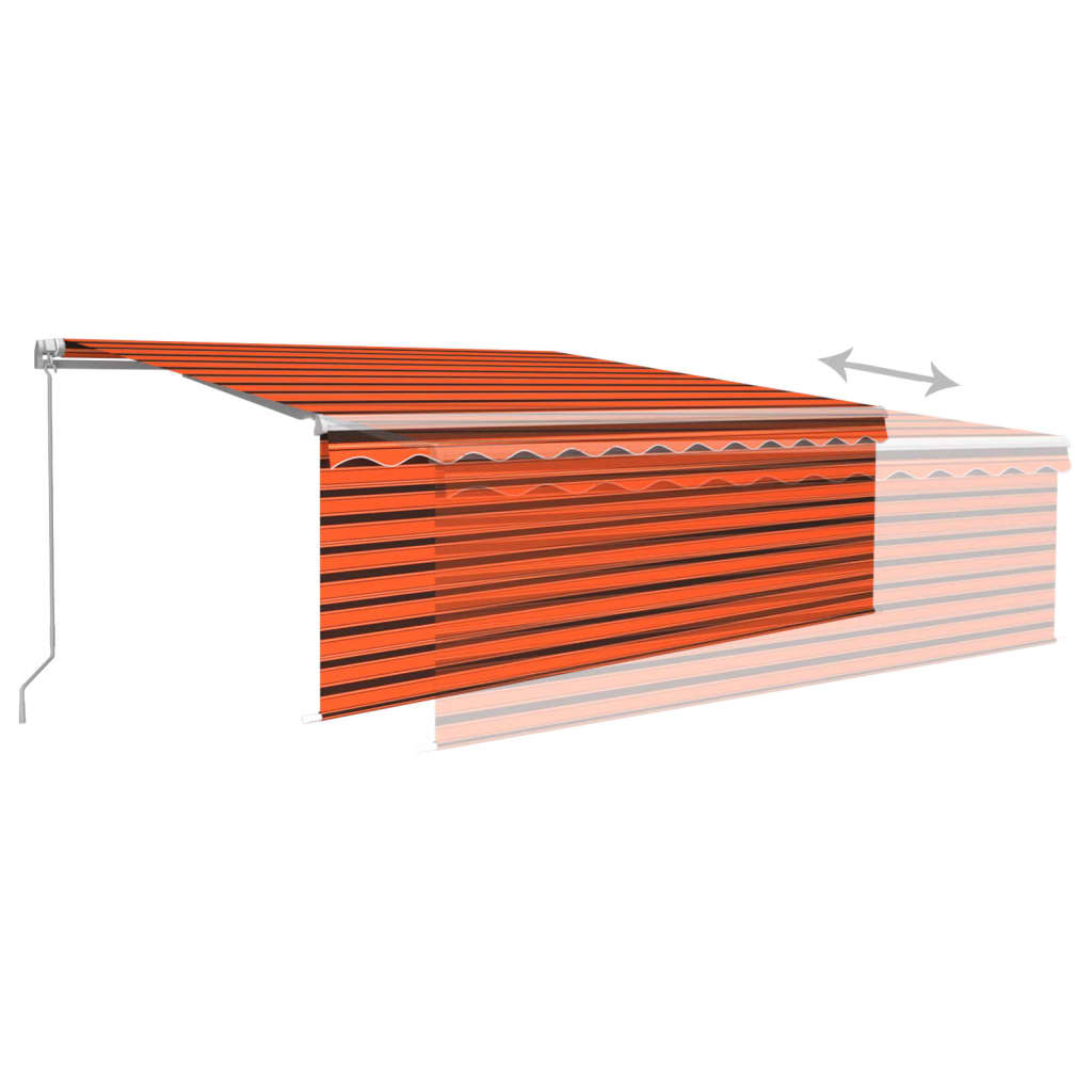 Markise Manuell Einziehbar mit Rollo 4x3 m Orange & Braun