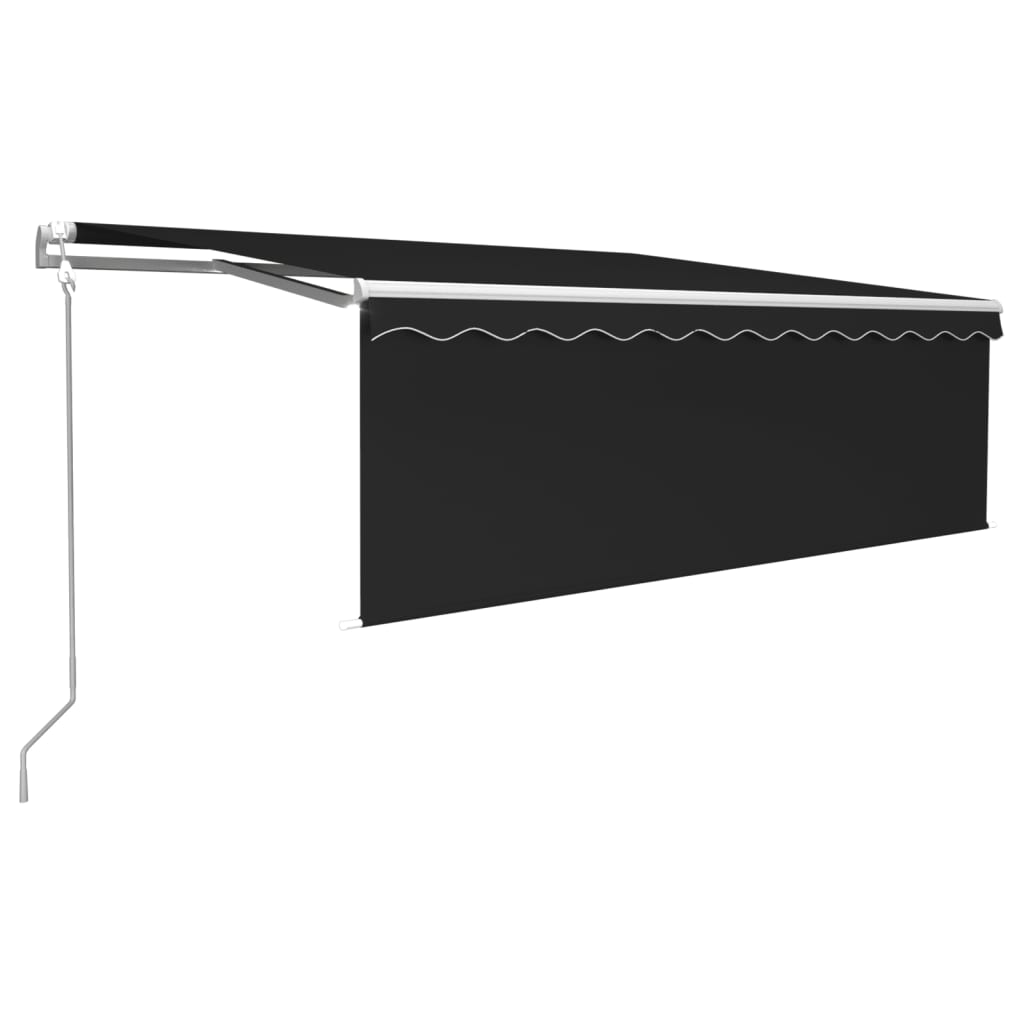 Markise Automatisch mit Rollo LED Windsensor 4x3 m Anthrazit