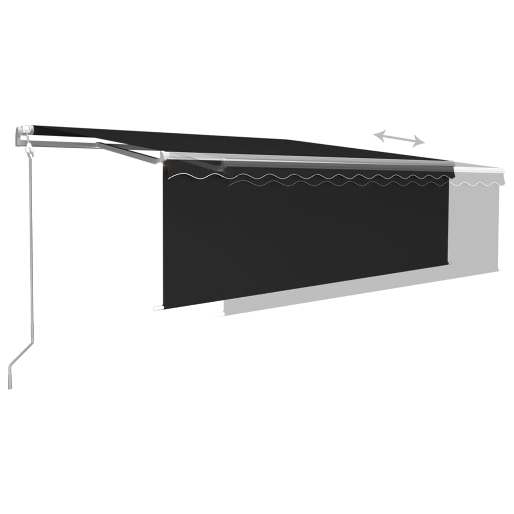 Markise Automatisch mit Rollo LED Windsensor 4x3 m Anthrazit
