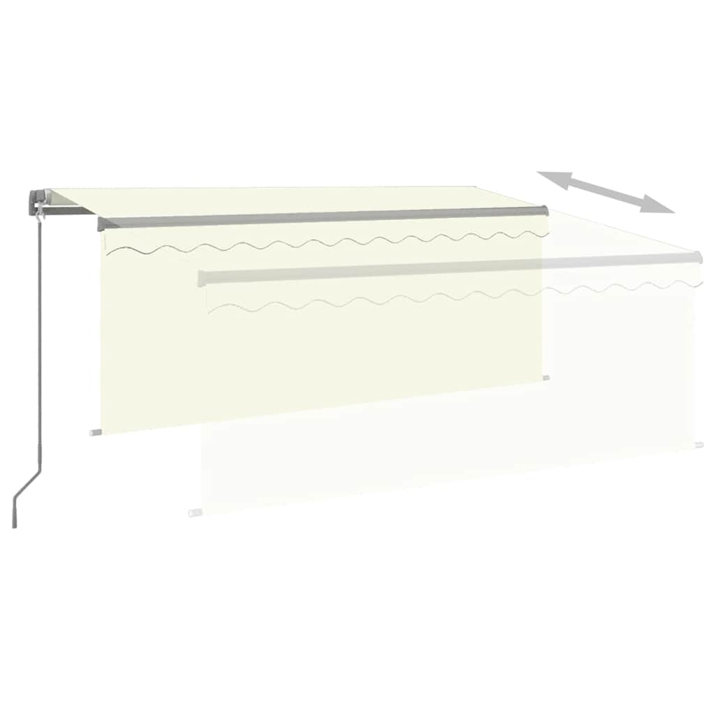 Markise Manuell Einziehbar mit Rollo 3x2,5 m Creme