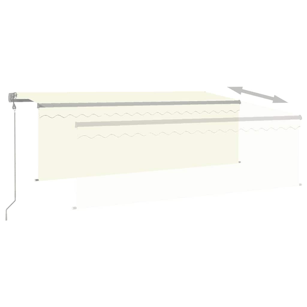 Markise Automatisch Einziehbar mit Volant 4x3 m Creme